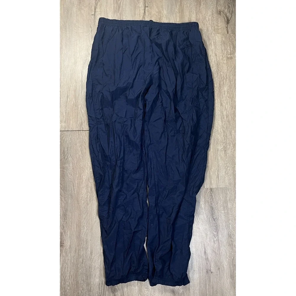 VTG Reebok Men's Nylon Track Pants 2XL XXL Blue Navy Baggy Zip